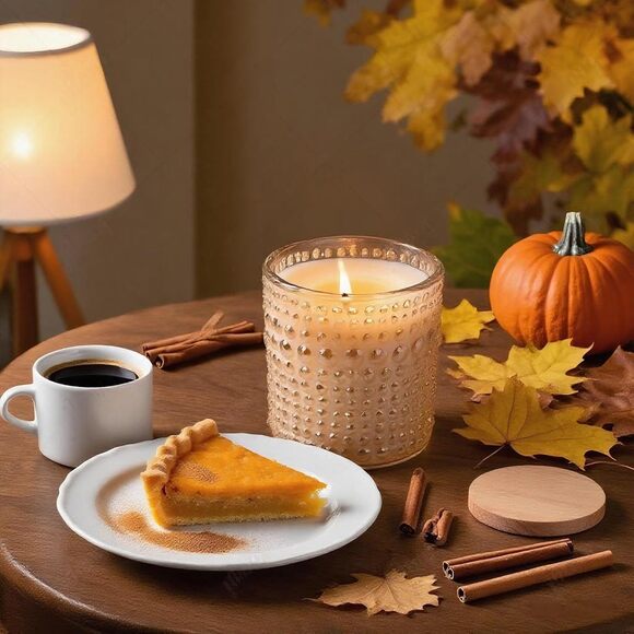 Pumpkin Scented Candle 6oz Luxury Jar Fall Spice Aromatherapy Candle Gift - Picture 6 of 7